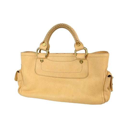 Celine Boogie Calfskin, Yellow, Leather, Handbag