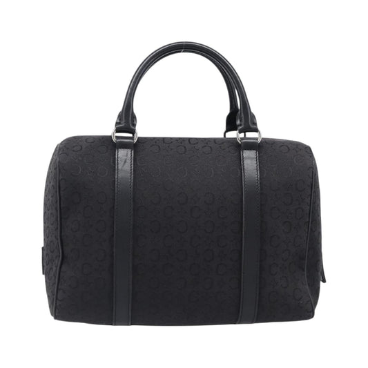 Celine Boston C Macadam Canvas, Black, Canvas, Handbag