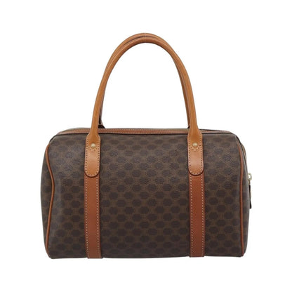 Celine boston Macadam Canvas, Brown, PVC, Travel Bag