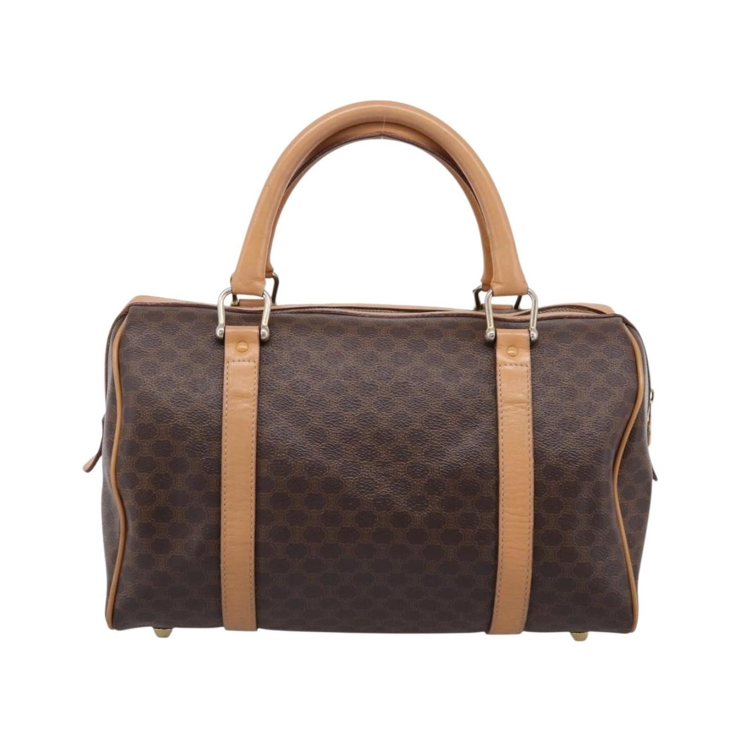 Celine boston Macadam Canvas, Brown, Canvas, Travel Bag