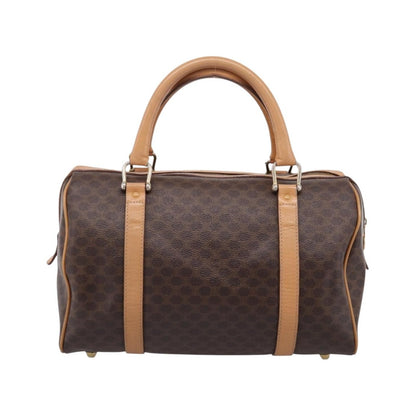 Celine boston Macadam Canvas, Brown, Canvas, Travel Bag
