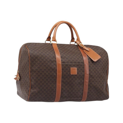 Celine Boston Triomphe Coated Canvas, Brown, Canvas, Handbag