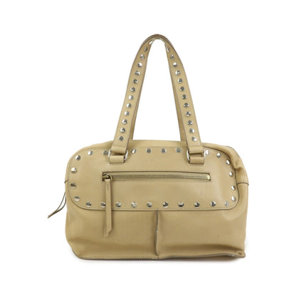 Celine Bowling Leather, Beige, Leather, Handbag