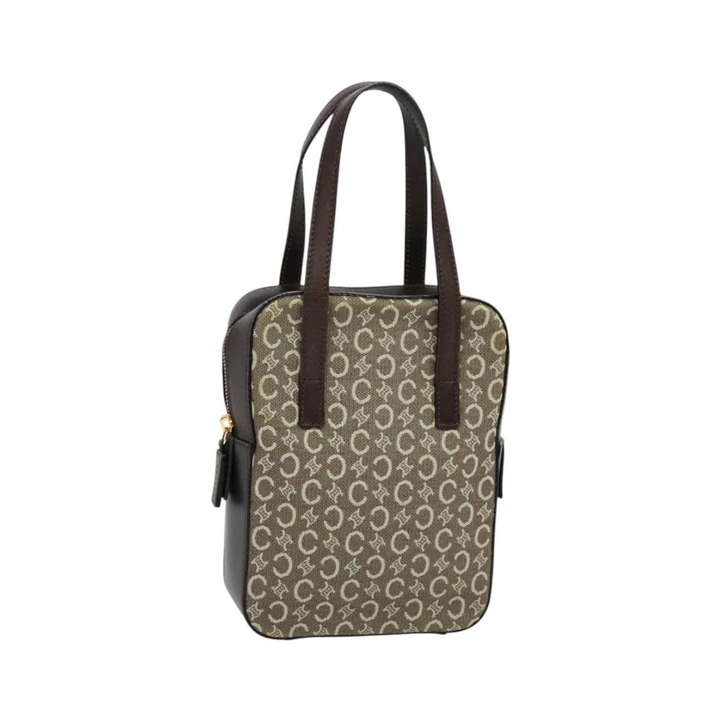 Celine C Macadam Canvas, Gray, Canvas, Handbag