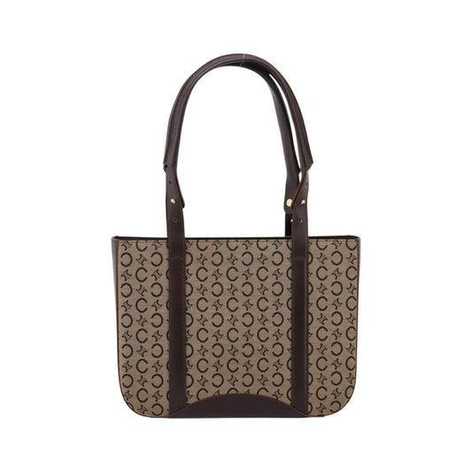 Celine C Macadam Canvas and Leather, Beige, Canvas, Tote Bag