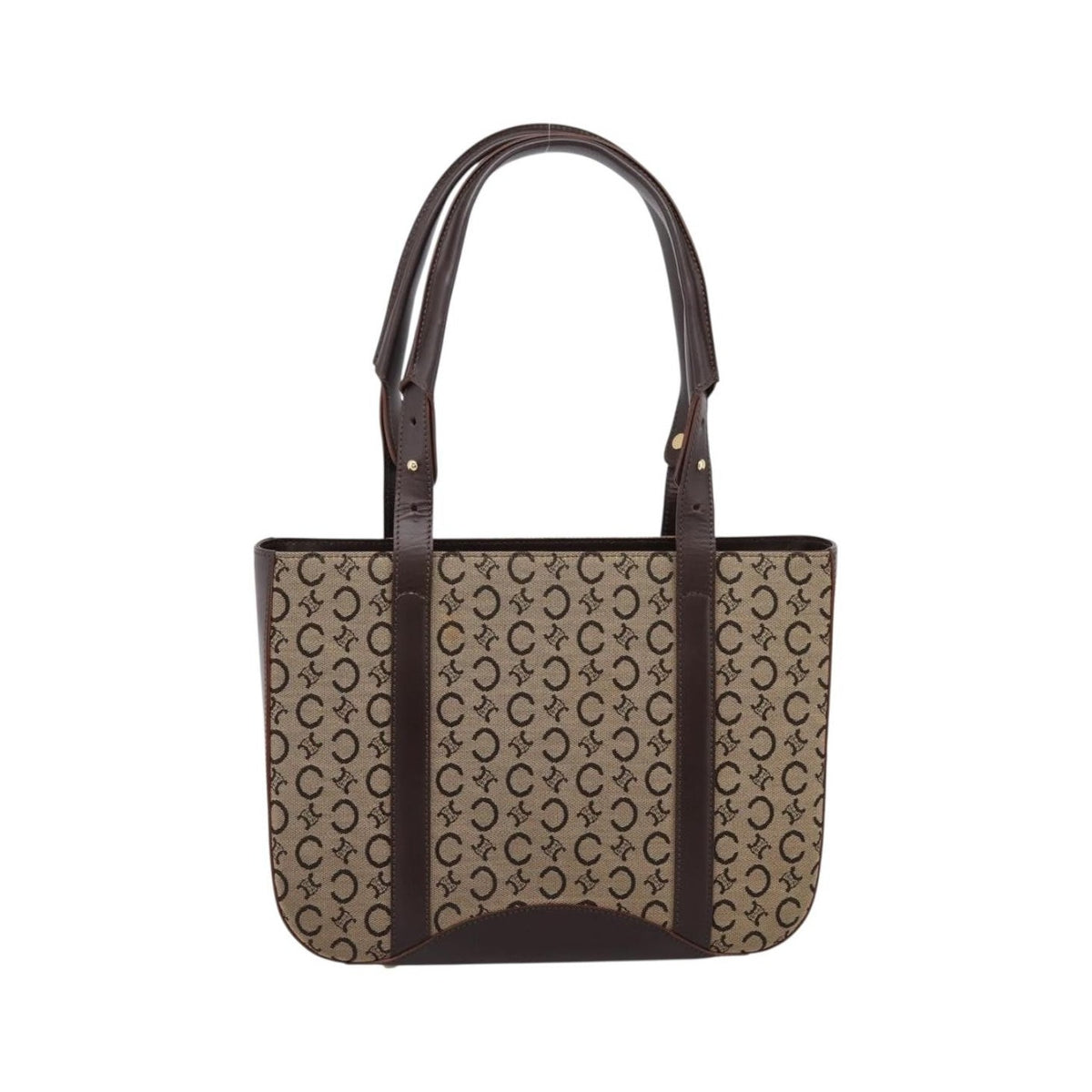 Celine C Macadam Canvas and Leather, Beige, Canvas, Tote Bag