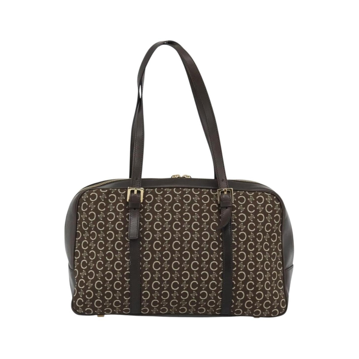 Celine C Macadam Canvas and Leather, Brown, Canvas, Handbag