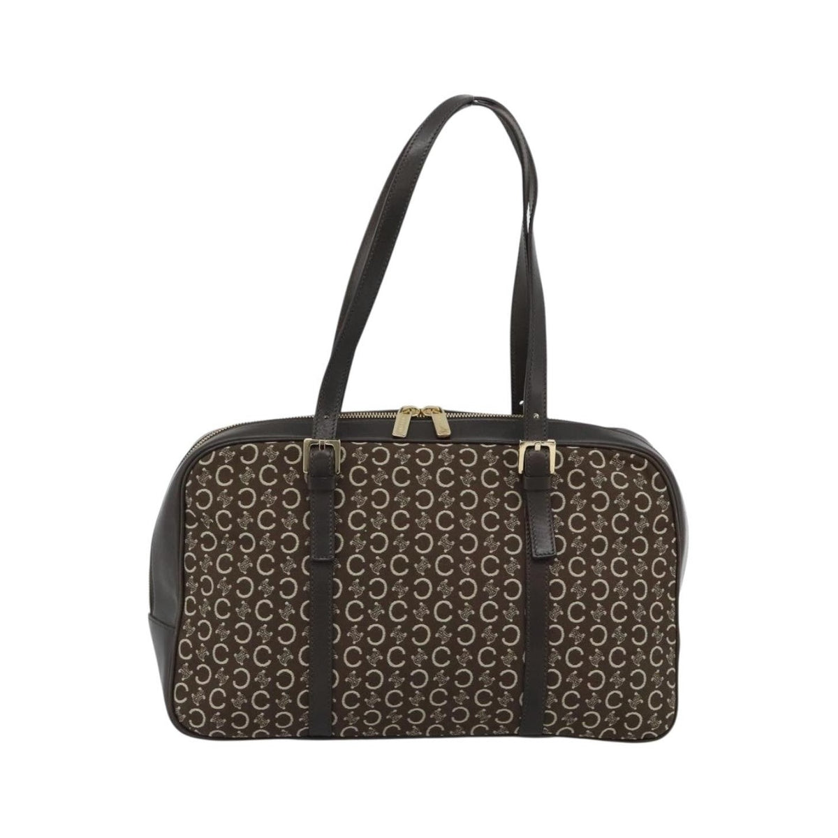 Celine C Macadam Canvas and Leather, Brown, Canvas, Handbag