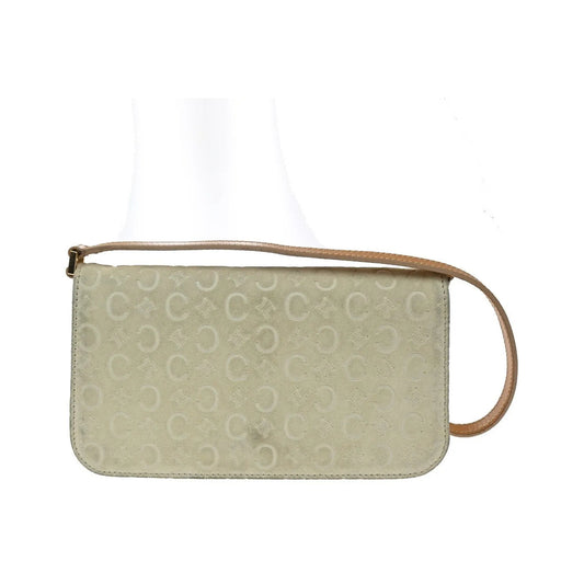 Celine C Macadam Shoulder Suede, Beige, Suede, Clutch