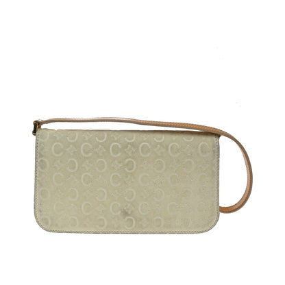Celine C Macadam Shoulder Suede, Beige, Suede, Clutch