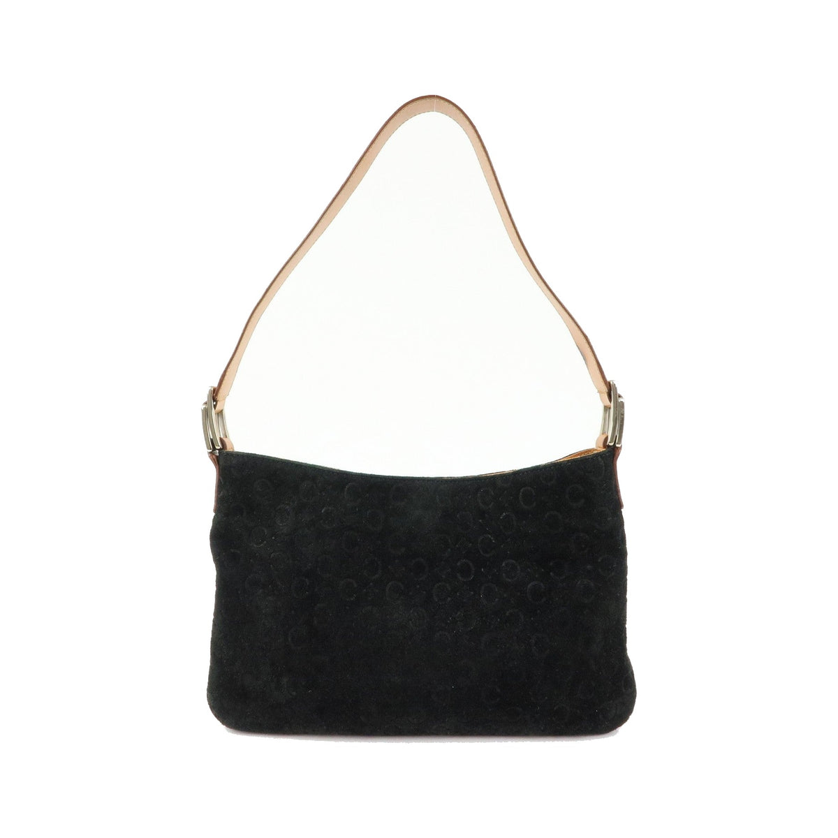 Celine C Macadam Shoulder Suede, Black, Suede, Handbag