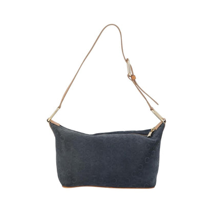 Celine C Macadam Shoulder Suede, Navy, Suede, Handbag