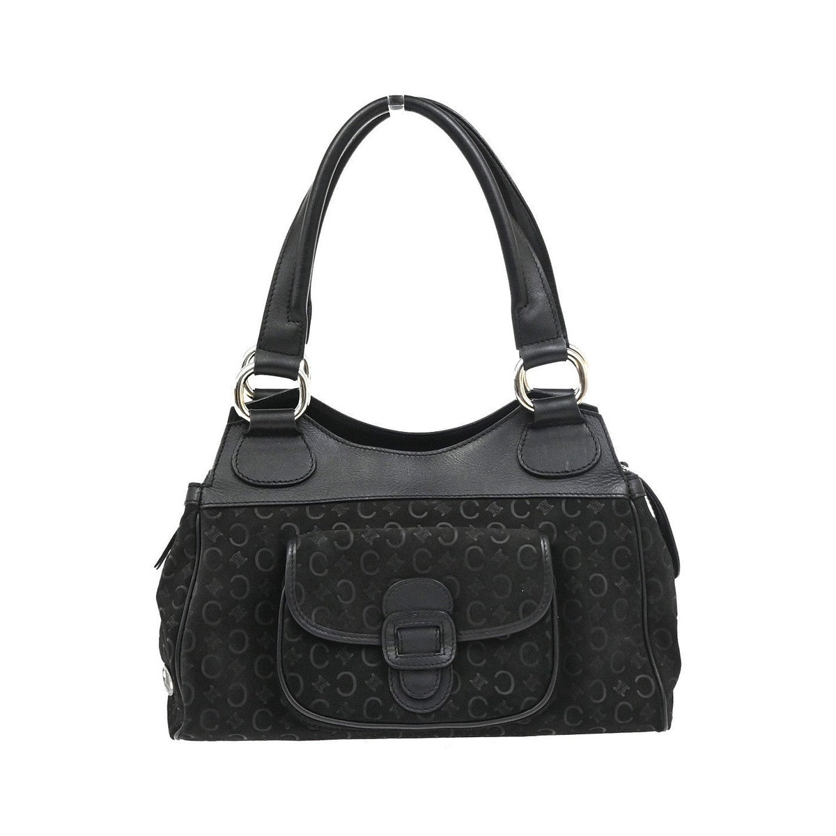 Celine C Macadam Suede, Black, Suede, Handbag