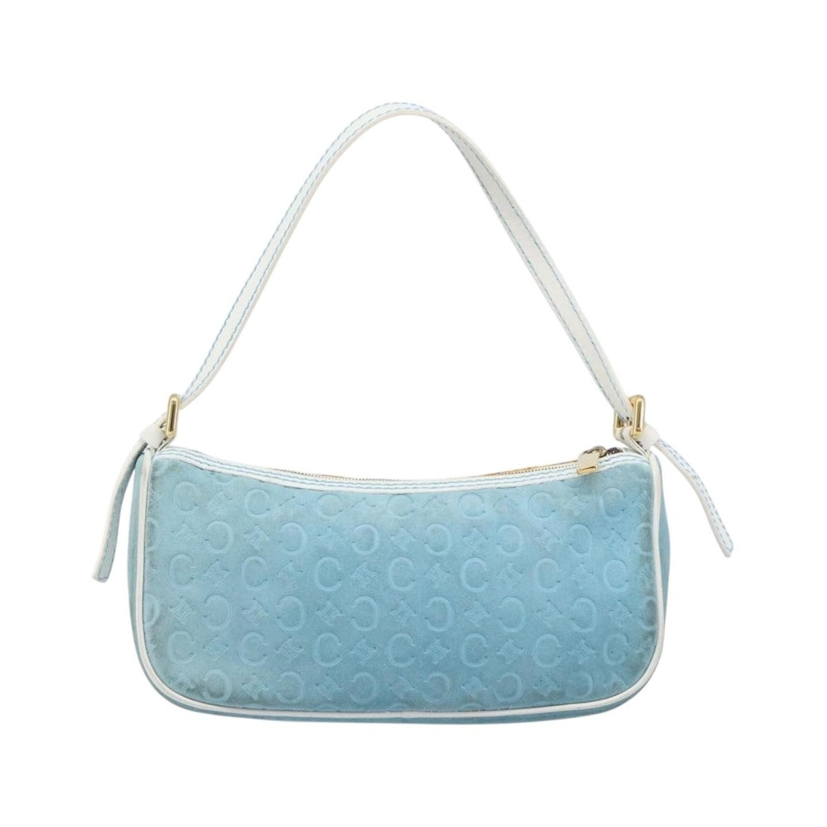 Celine C Macadam Suede, Turquoise, Suede, Handbag