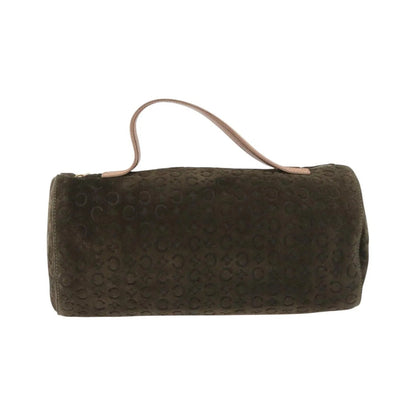 Celine C Macadam Suede and Leather, Green, Suede, Handbag