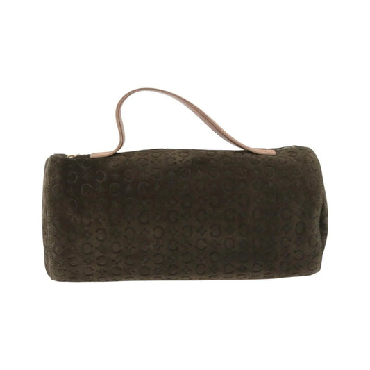 Celine C Macadam Suede and Leather, Green, Suede, Handbag