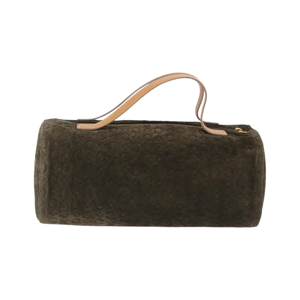 Celine C Macadam Suede and Leather, Green, Suede, Handbag