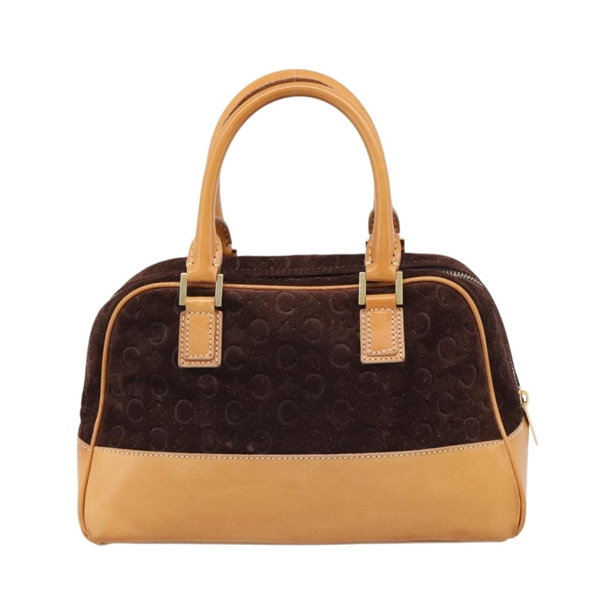 Celine C Macadam Suede and Leather, Brown, Suede, Handbag