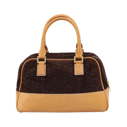 Celine C Macadam Suede and Leather, Brown, Suede, Handbag