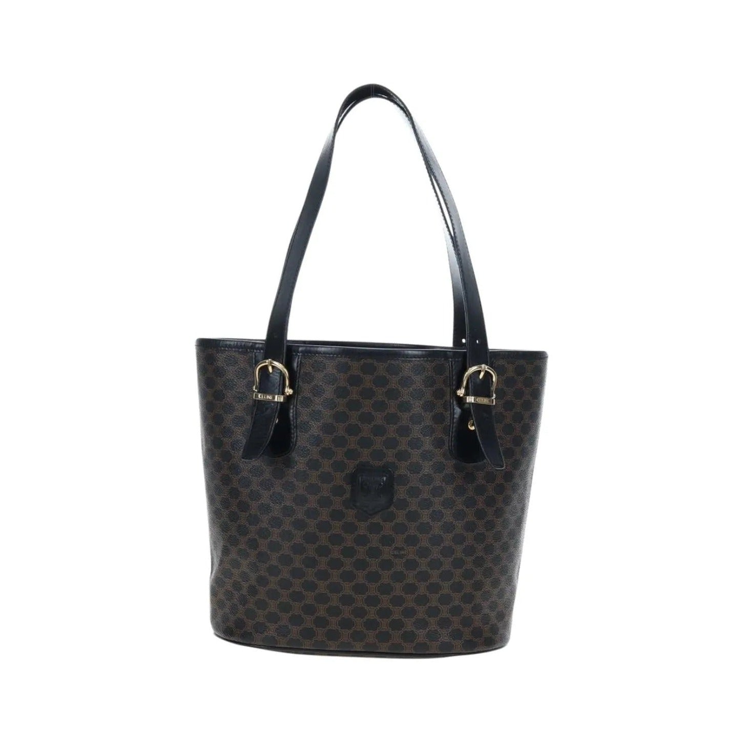Celine C Macadam Tote PVC leather/ Macadam canvas, Black, PVC, Shoulder Bag