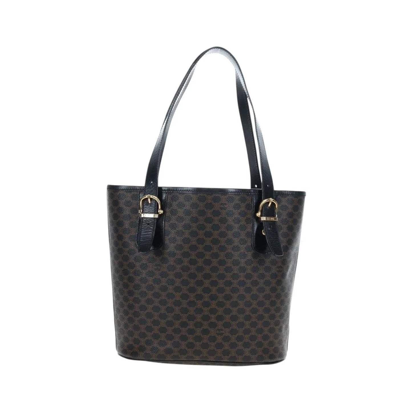 Celine C Macadam Tote PVC leather/ Macadam canvas, Black, PVC, Shoulder Bag