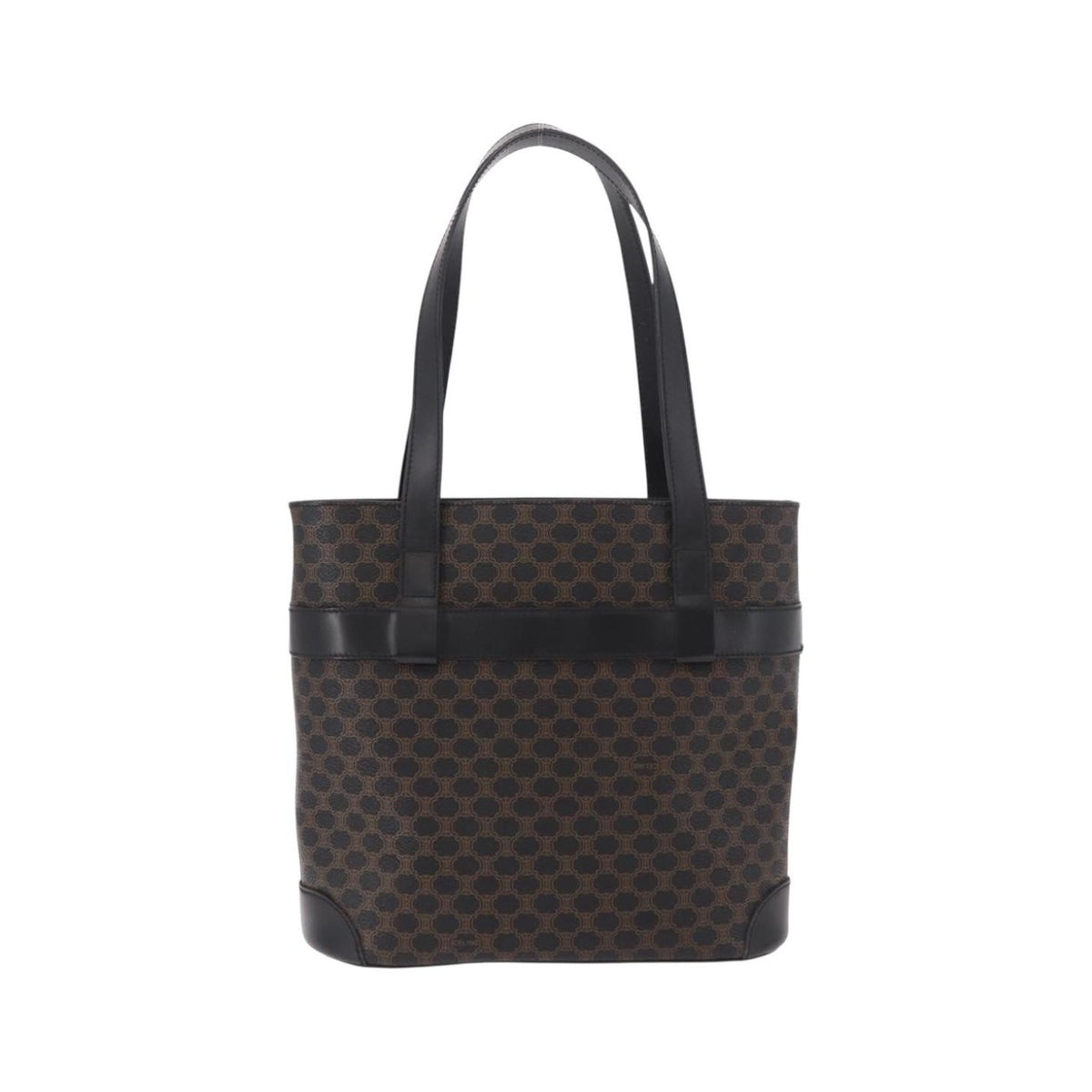 Celine C Macadam Tote PVC leather/ Macadam canvas, Black, Canvas, Shoulder Bag