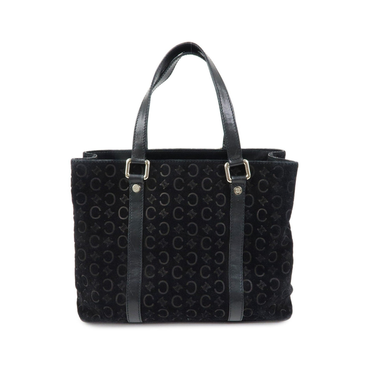 Celine C Macadam Tote PVC leather/ Macadam canvas, Black, Suede, Shoulder Bag