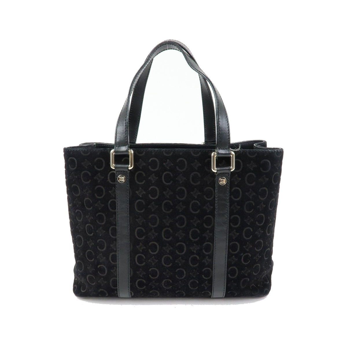 Celine C Macadam Tote PVC leather/ Macadam canvas, Black, Suede, Shoulder Bag