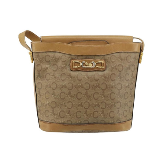 Celine C Sulky Canvas and Leather, Beige, Canvas, Shoulder Bag