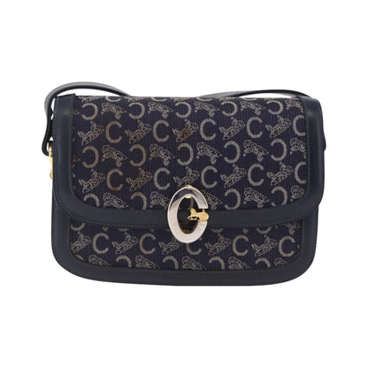 Celine C Sulky Horse carriage Canvas, Navy, Canvas, Handbag