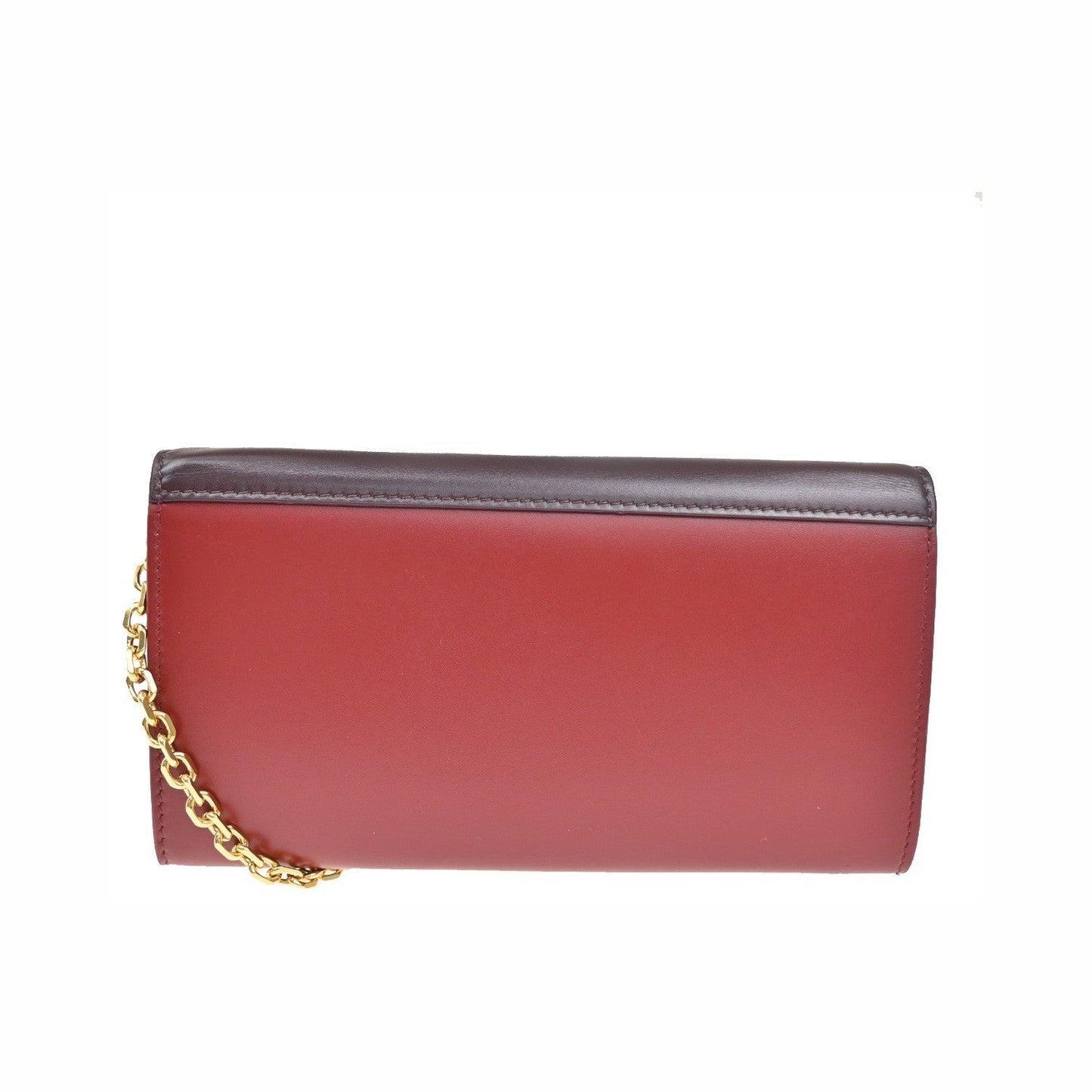 Celine C Wallet on Chain Leather, Black, Leather, Clutch