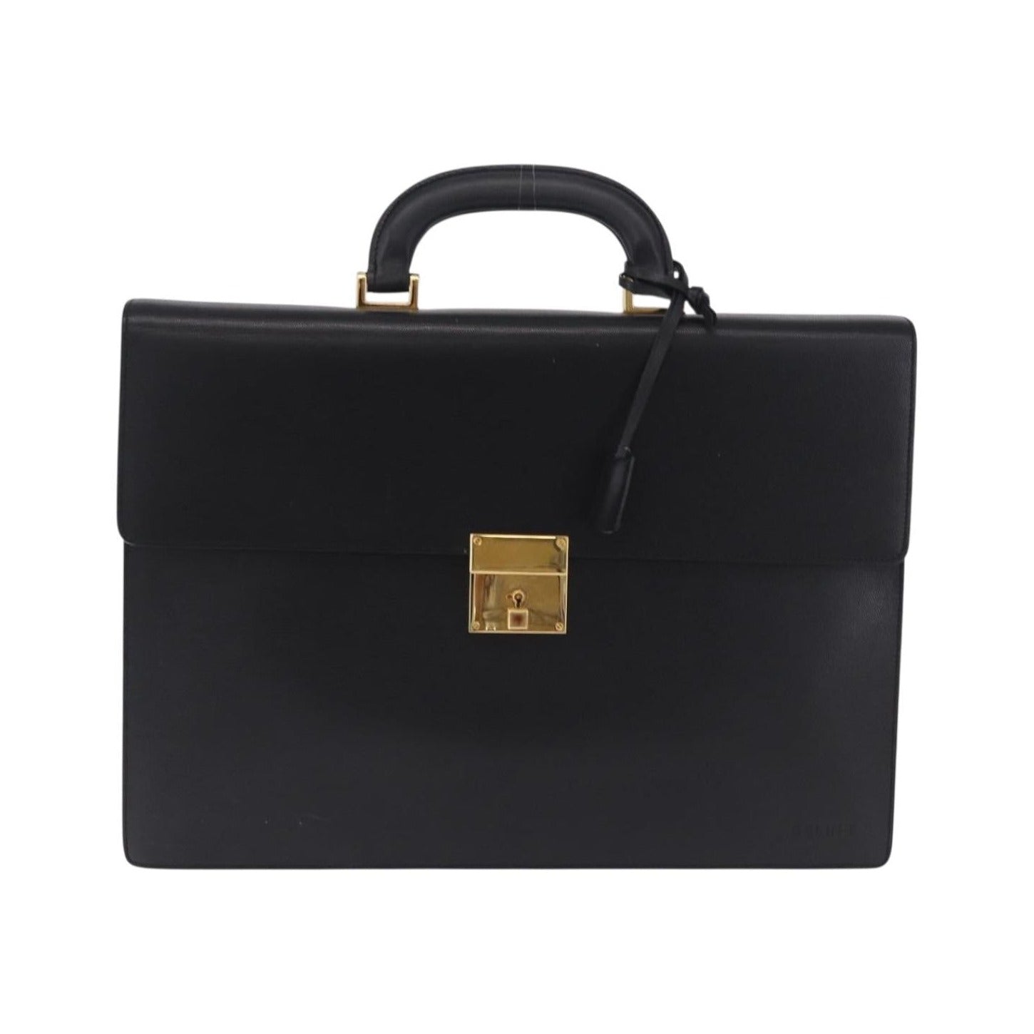 Celine Cartable Business Leather, Black, Leather, Briefcase
