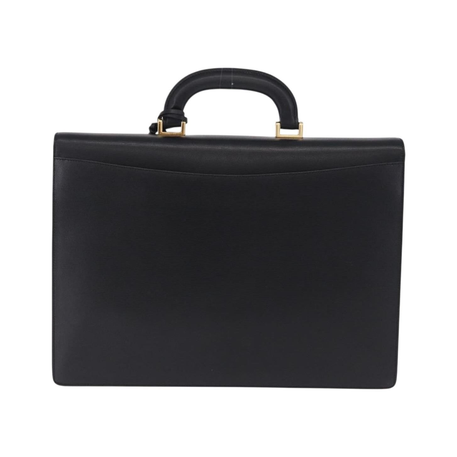 Celine Cartable Business Leather, Black, Leather, Briefcase