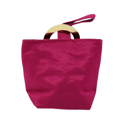 Celine Circle Logo Canvas, Pink, Canvas, Clutch