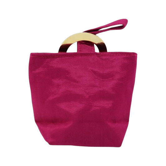 Celine Circle Logo Canvas, Pink, Canvas, Clutch