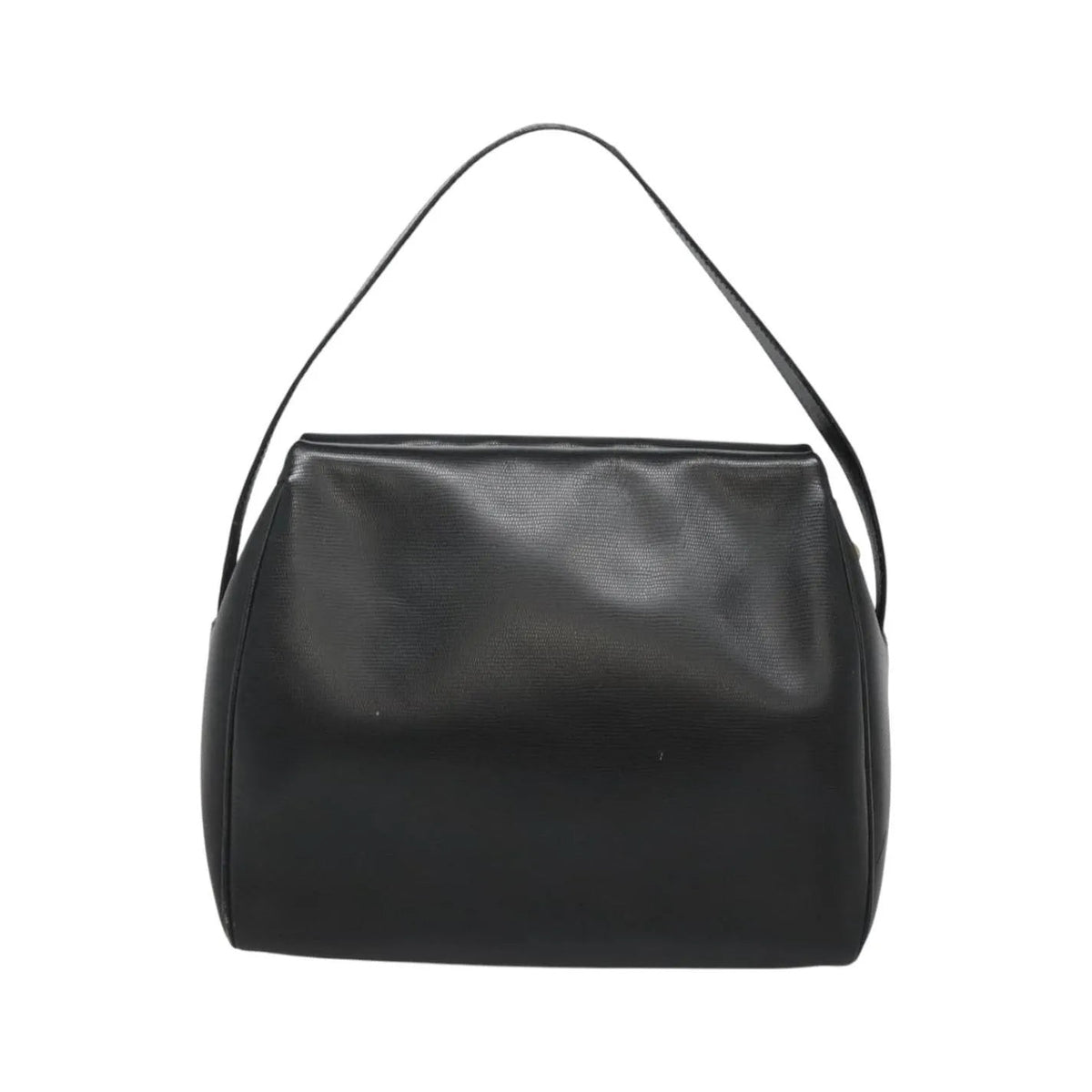 Celine Circle Logo Leather, Black, Leather, Handbag