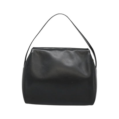 Celine Circle Logo Leather, Black, Leather, Handbag