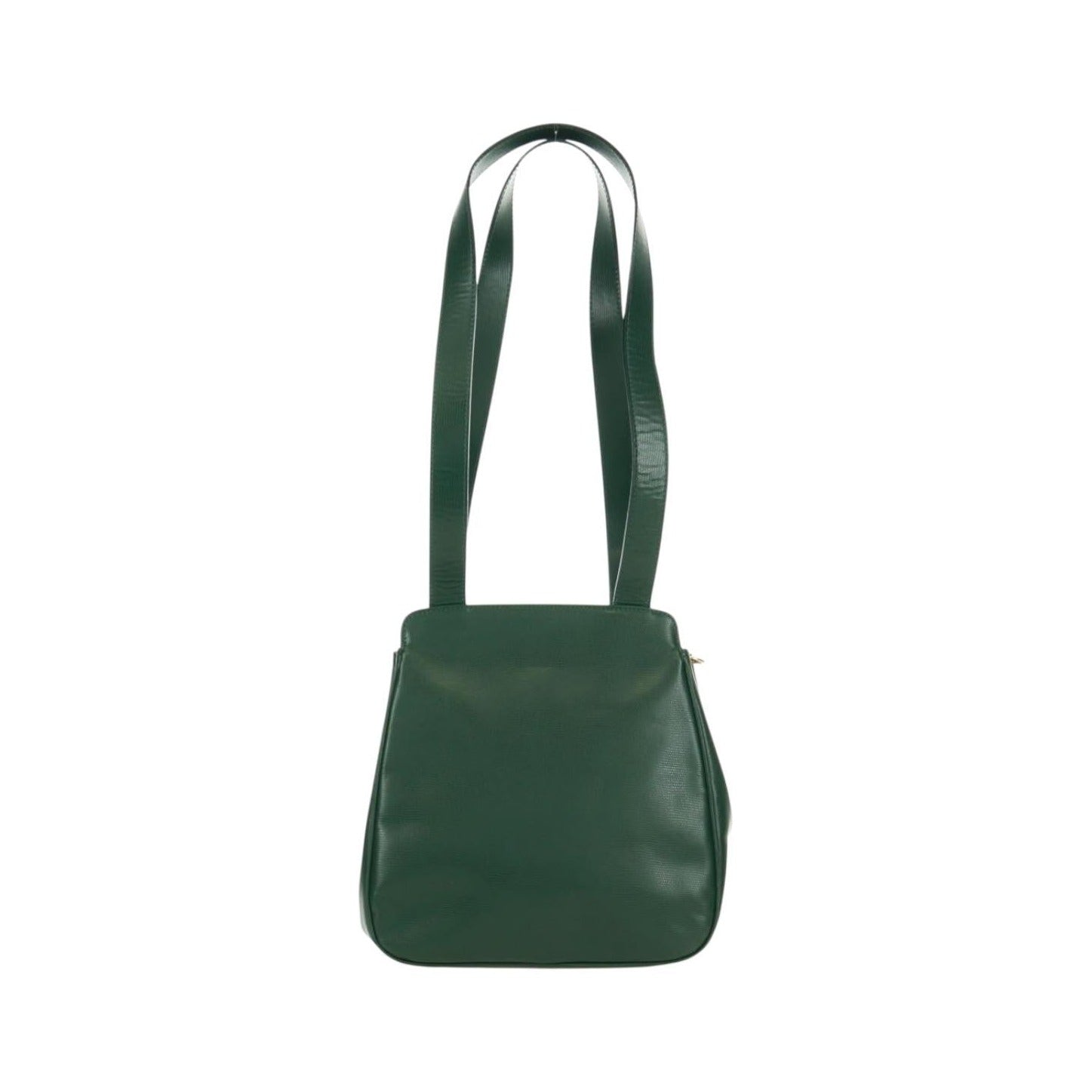 Celine Circle Logo Leather, Green, Leather, Shoulder Bag