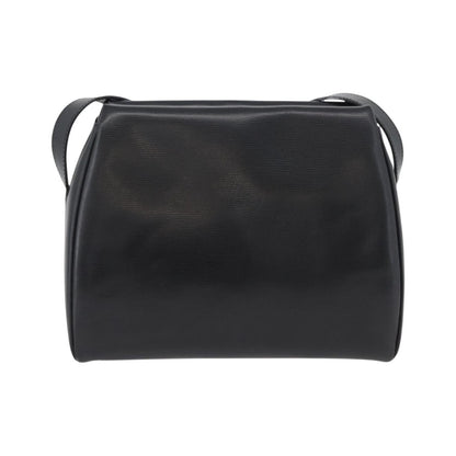 Celine Circle Logo Leather, Black, Leather, Shoulder Bag