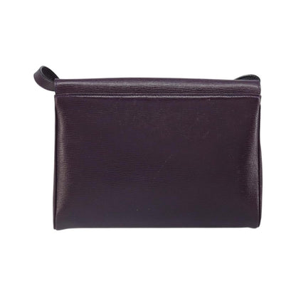 Celine Circle Logo Leather, Purple, Leather, Shoulder Bag