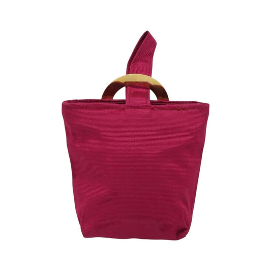 Celine Circle Logo Pouch Nylon, Pink, Nylon, Clutch