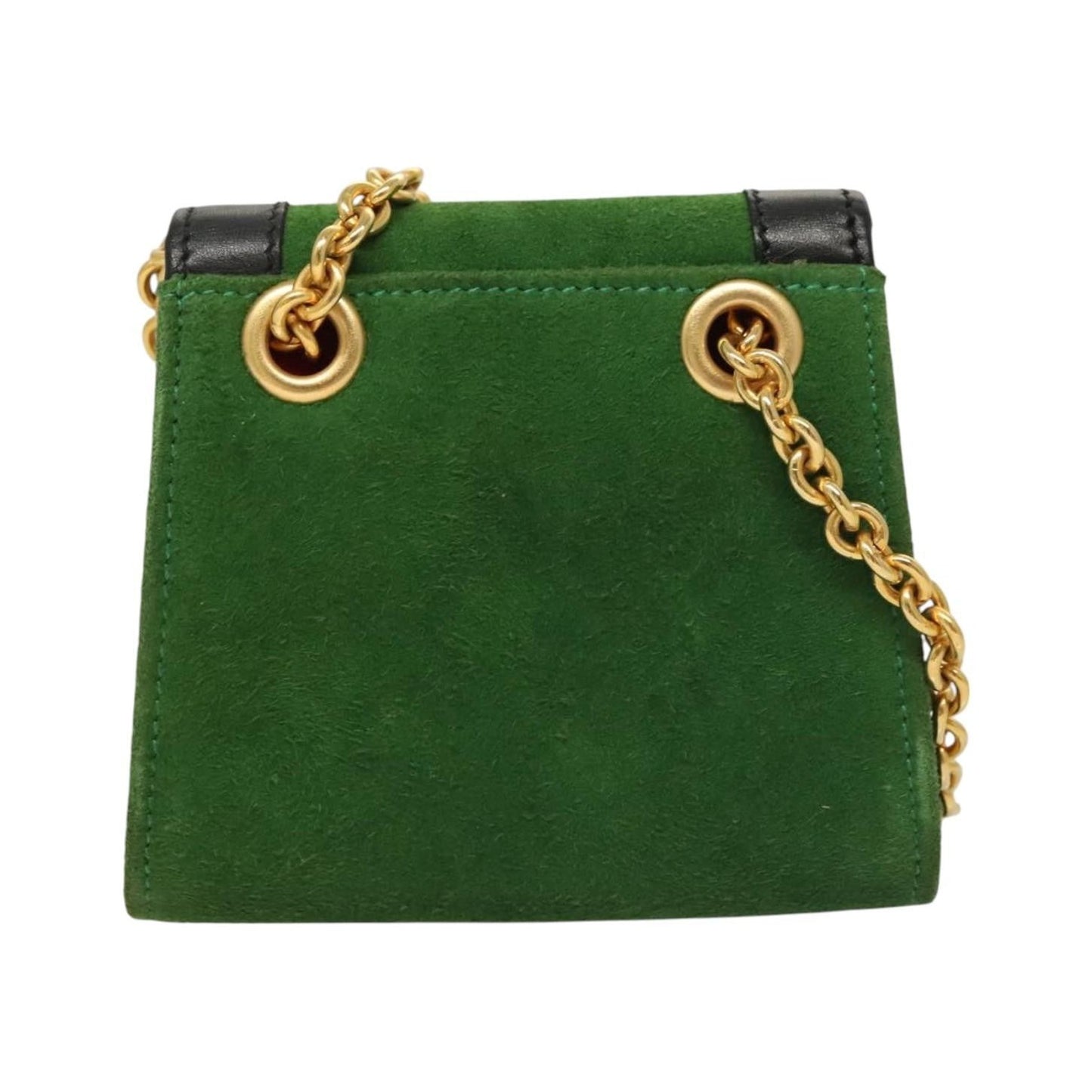 Celine Circle Logo Suede, Green, Suede, Clutch