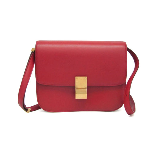 Celine Classic Box Smooth Leather, Red, Calfskin, Handbag