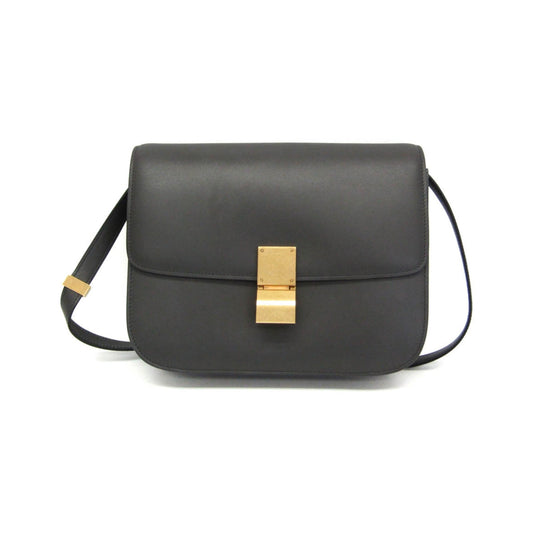 Celine Classic Box Smooth Leather, Gray, Leather, Handbag