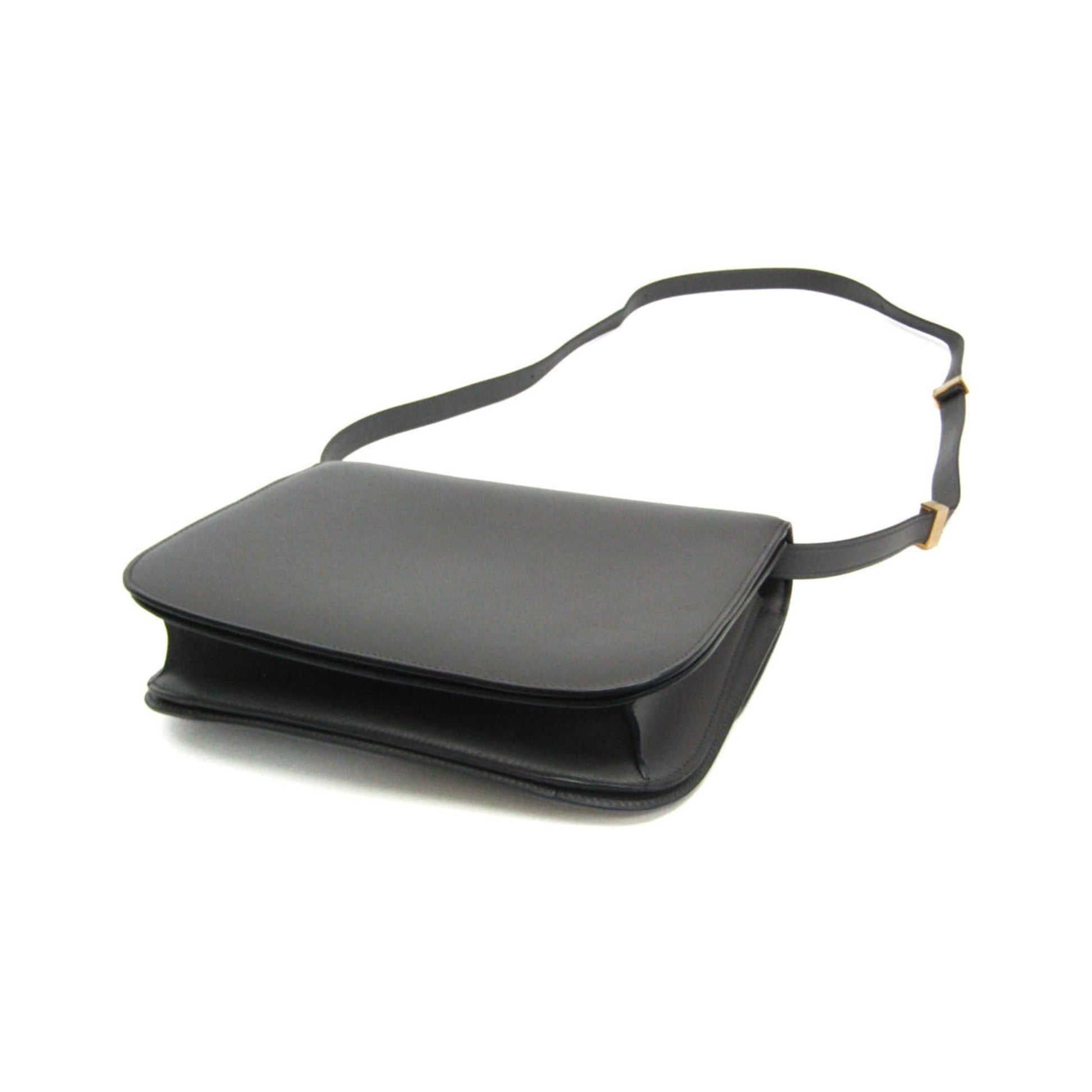 Celine Classic Box Smooth Leather, Gray, Leather, Handbag