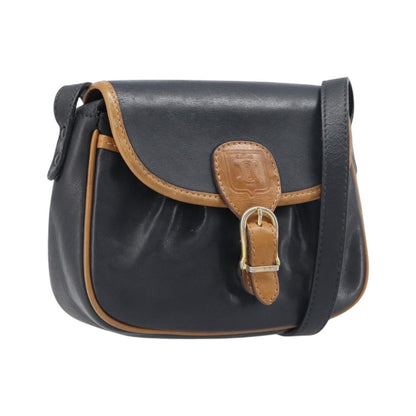 Celine Flap Shoulder Leather, Black, Leather, Shoulder Bag