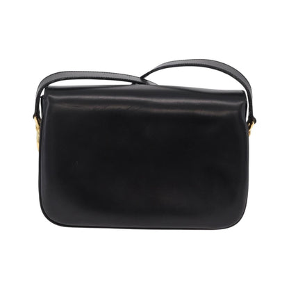 Celine Flap Shoulder Leather, Black, Leather, Shoulder Bag