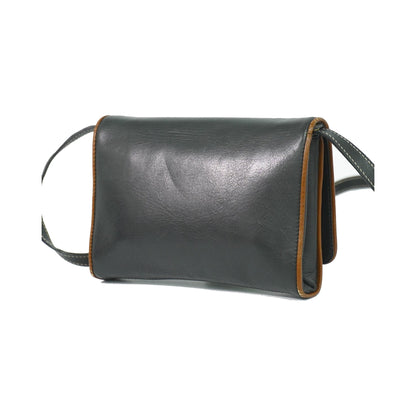 Celine Flap Shoulder Leather, Black, Leather, Shoulder Bag