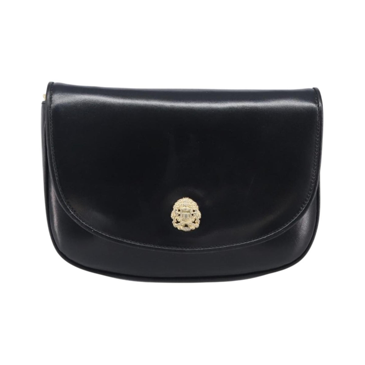 Celine Flap Shoulder Leather, Black, Leather, Shoulder Bag