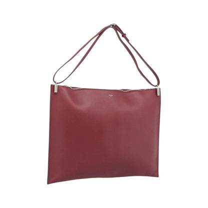 Celine Fortune Cookie Convertible Leather, Burgundy, Leather, Shoulder Bag